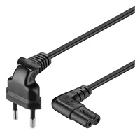 PREMIUMCORD Kabel síťový 230V k magnetofonu se zahnutými konektory 1m