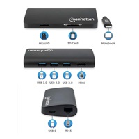 MANHATTAN Adapter SuperSpeed USB-C Male na HDMI Female, černá