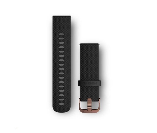 Garmin řemínek Quick Release 20mm, silikonový černý, růžovozlatá přezka