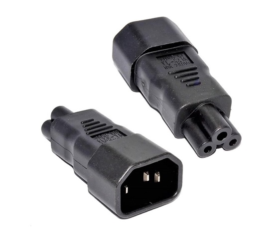 Adaptér IEC C14 na IEC C5 "trojlístek" napětí 230V, 10A