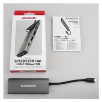 AXAGON HMC-5G2, USB 10Gbps hub, porty 2x USB-A, 2x USB-C, HDMI 4k/60, PD 100W, kabel USB-C 13cm