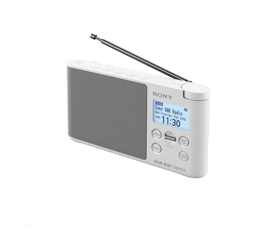 SONY přenosné digitální rádio DAB/DAB+ s LCD displejem, bílá