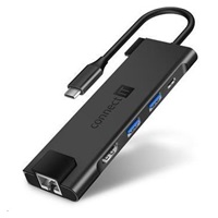 CONNECT IT Multi5in1 USB-C hub, 5v1 (USB-C, 2xUSB-A, HDMI, RJ45), externí, antracitová