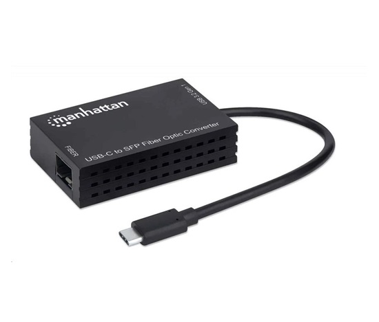 MANHATTAN Konvertor USB-C na SFP, Fiber Optic Converter, USB 3.2 Gen 1, černá
