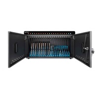 MANHATTAN stolní nabíjecí skříň - 20 portů, 360 W, přepěťová ochrana, tichá ventilace, kovové pouzdro, černá