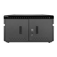 MANHATTAN stolní nabíjecí skříň - 20 portů, 360 W, přepěťová ochrana, tichá ventilace, kovové pouzdro, černá