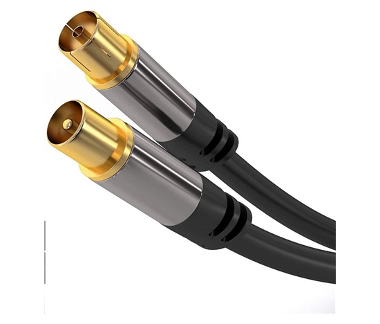 PREMIUMCORD propojovací kabel, anténní, M/F 75Ohm (135dB) 4x stíněný 5m