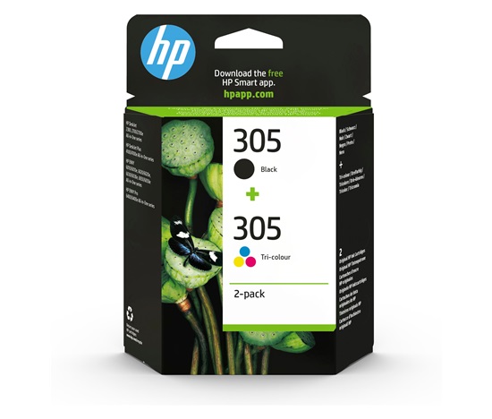 HP 305 2-Pack Tri-color/Black Original Ink Cartridge (100 / 120 pages)