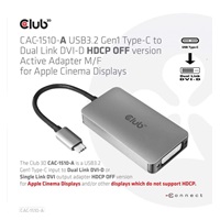 Club3D Adaptér aktivní USB 3.2 typ C na DVI-D Dual Link 4K30Hz pro Apple Cinema Display HDCP off