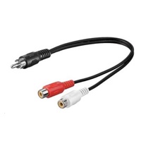 PremiumCord Kabel 1x CINCH male - 2x CINCH female 20cm