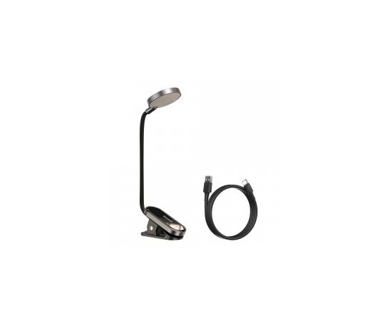 Baseus LED lampa na čtení s klipem, šedá