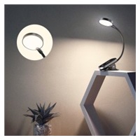 Baseus LED lampa na čtení s klipem, šedá
