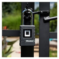 Master Lock 4901EURDLH visací zámek, biometrický, na otisk prstu, až 10 otisků prstů, černá