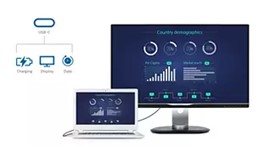 Obr. Připojte notebook pomocí jediného kabelu USB-C 1552037a