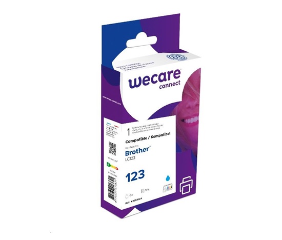 WECARE ARMOR cartridge pro Brother DCP J4110DW, MFC J4310, 4410, 4510DW (LC123C), modrá/cyan, 10ml, 600 str