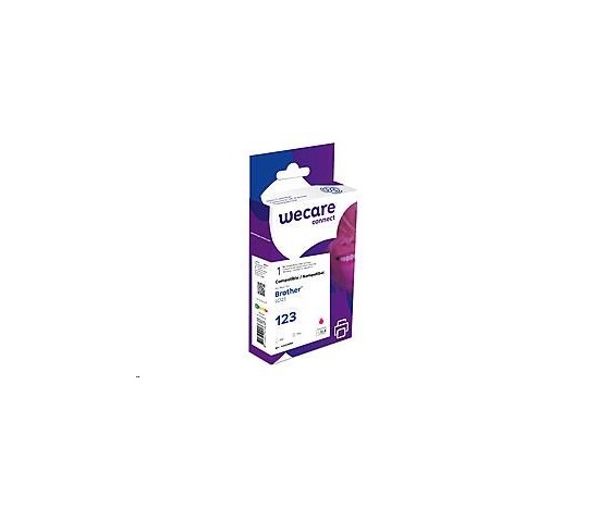 WECARE ARMOR cartridge pro Brother DCP J4110DW, MFC J4310, 4410, (LC123M), červená/magenta, 10ml, 600str
