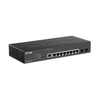 D-Link DGS-2000-10P Managed PoE switch, 8x GbE PoE+, 2x SFP, PoE 65W, fanless