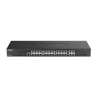 D-Link DGS-2000-28 Managed switch, 24x GbE, 4x RJ45/SFP, fanless