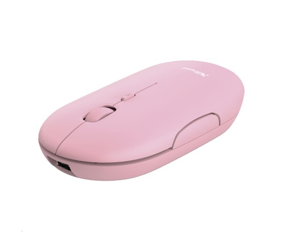 TRUST myš PUCK, bezdrátová, USB, růžová