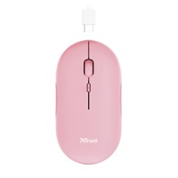 TRUST myš PUCK, bezdrátová, USB, růžová