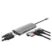 TRUST Dokovací stanIice DALYX USB-C 7v1, 1xHDMI, 1xUSB-C, 2xUSB, 1x RJ45, šedá