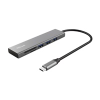 TRUST rozbočovač HALYX, Fast USB-C Hub & Card reader