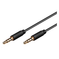 PREMIUMCORD Kabel Jack 3.5mm 4 pinový M/M 3m pro Apple iPhone, iPad, iPod