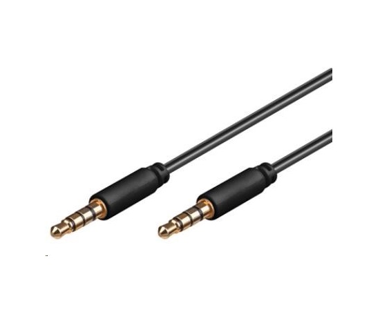 PREMIUMCORD Kabel Jack 3.5mm 4 pinový M/M 3m pro Apple iPhone, iPad, iPod