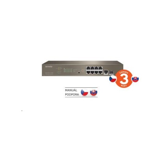 Tenda TEG5310P-8-150W - L3 managed Gigabit PoE AT Switch, 8x PoE AF/AT 10/100/1000Mbps, 1xSFP 1Gbps