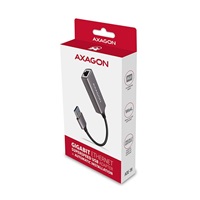 AXAGON ADE-TR, USB-A 3.2 Gen 1 - Gigabit Ethernet síťová karta, auto instal, titanově šedá
