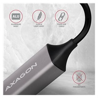 AXAGON ADE-TRC, USB-C 3.2 Gen 1 - Gigabit Ethernet síťová karta, auto instal, titanově šedá