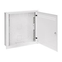 Solarix rozvaděč LC-18 LITE do zdi s lištami 2U, 4U a 11U, 550x550 bílá RAL9003 s rámečkem k zazdění