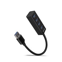 AXAGON HUE-M1A, 4x USB 3.2 Gen 1 MINI hub, kovový, kabel USB-A 20cm