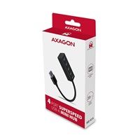 AXAGON HUE-M1A, 4x USB 3.2 Gen 1 MINI hub, kovový, kabel USB-A 20cm