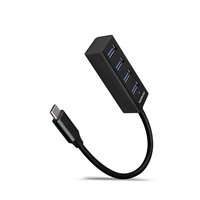 AXAGON HUE-M1C, 4x USB 3.2 Gen 1 MINI hub, kovový, kabel USB-C 20cm