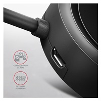 AXAGON HUE-P1A, 4x USB 3.2 Gen 1 ROUND hub, micro USB napájecí konektor, kabel USB-A 30cm