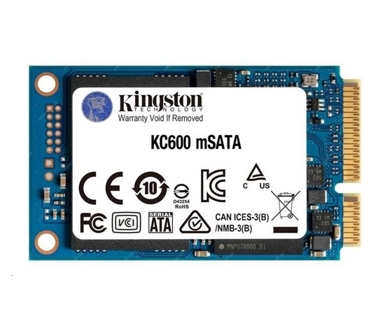 Kingston SSD 256GB KC600 SATA3 mSATA (R:550, W:520MB/s)