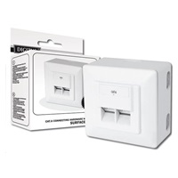 Zásuvka 2xRJ45 na omítku, STP Cat6