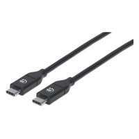 Manhattan USB-C kabel, USB 2.0, Male na Male, 480 Mbps, 5 A, 2m, černá