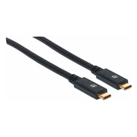 Manhattan USB-C kabel, USB 3.1, Gen 1, USB-C Male na USB-C Male, 5 Gbps, 2m, černá