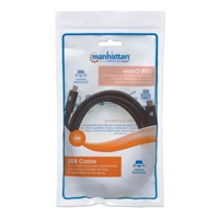 Manhattan USB-C kabel, USB 3.1, Gen 1, USB-C Male na USB-C Male, 5 Gbps, 2m, černá