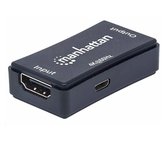 Manhattan HDMI opakovač, 4K HDMI Repeater, aktivní, do 40m, černá