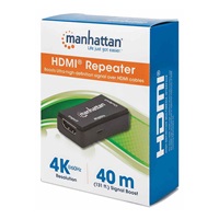 Manhattan HDMI opakovač, 4K HDMI Repeater, aktivní, do 40m, černá