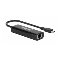 Manhattan adaptér USB-C na 2.5GBASE-T Ethernet, USB 3.2 Gen 1; 10/100/1000 Mbps & 2.5 Gbps, černá