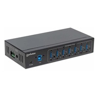 Manhattan hub, 7-portů, USB 3.0 Type-A, černá