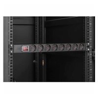 Intellinet prodlužovací přívod, 8 zásuvek, 19" 1U, vypínač, 2m, černá