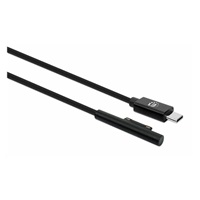 Manhattan nabíjecí kabel, Surface Connect to USB-C Charging Cable (M/M), 15 V / 3 A, 1.8m, černá