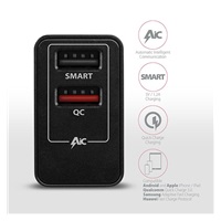 AXAGON ACU-QS24, QC & SMART nabíjačka do siete 24W, 2x port USB-A, QC3.0/AFC/FCP + 5V/1,2A