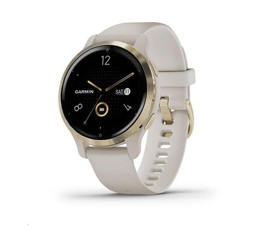Garmin GPS sportovní hodinky Venu2S Light Gold/Sand Band