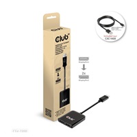 Club3D Video adaptér MST (Multi Stream Transport) DisplayPort 1.4 na DisplayPort 1.4 Dual Monitor 4K60Hz (M/F), černá